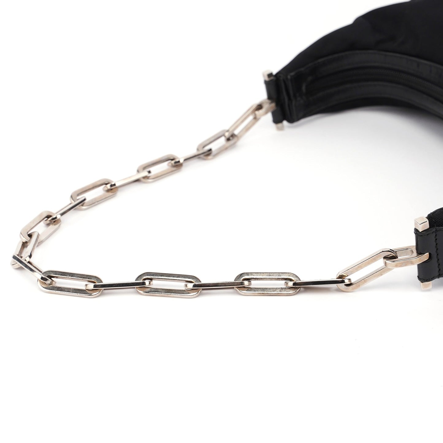 Black Canvas Chain Shoulder Bag