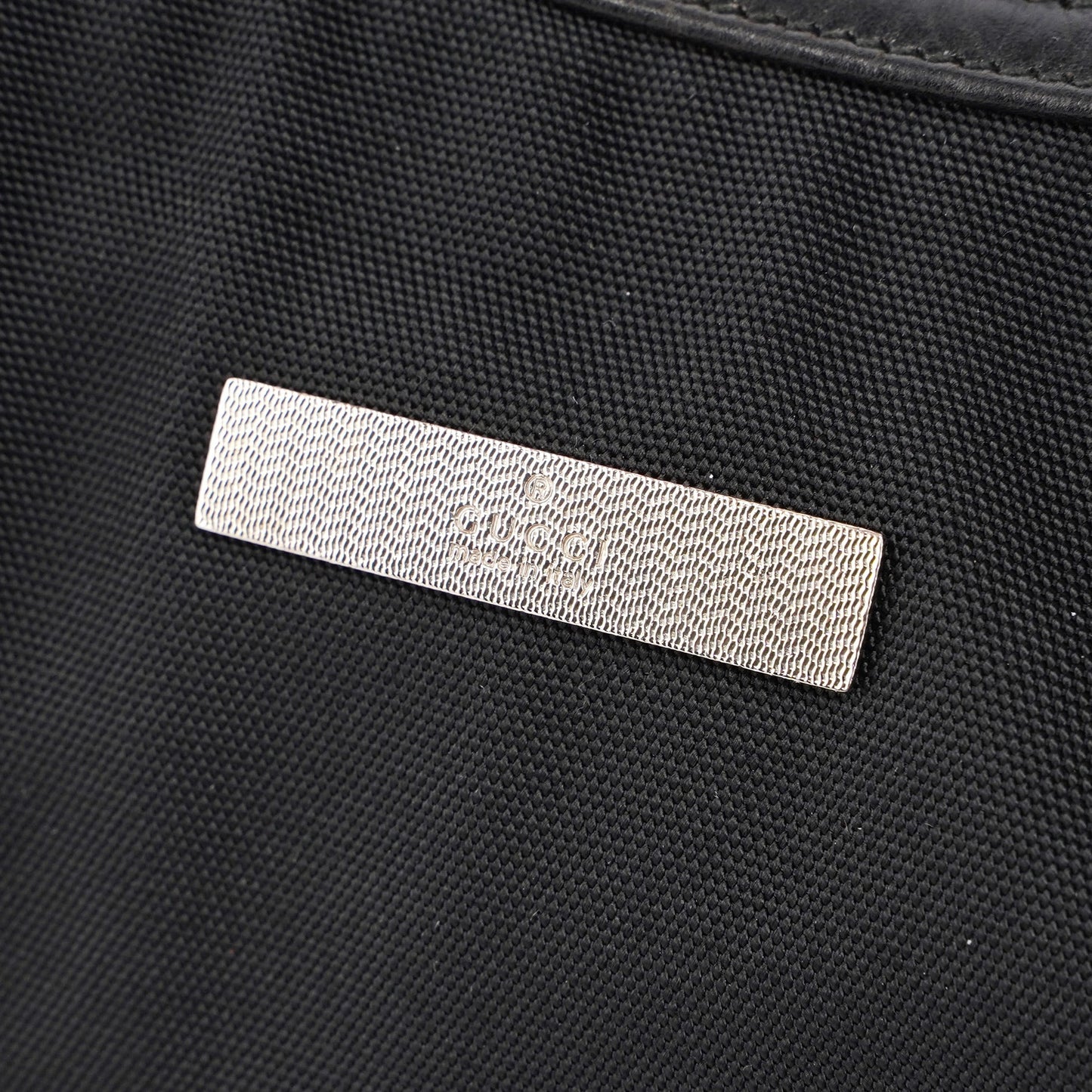 Black Canvas Chain Shoulder Bag