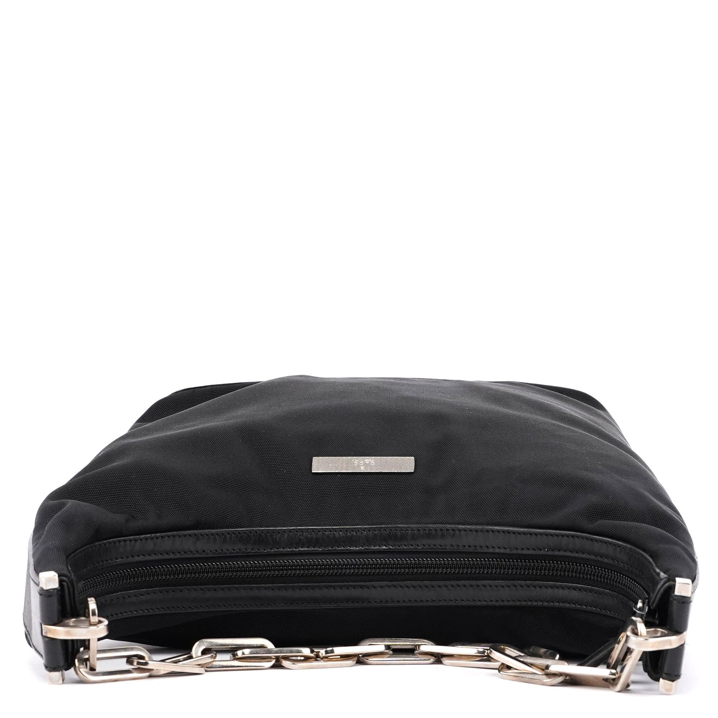 Black Canvas Chain Shoulder Bag