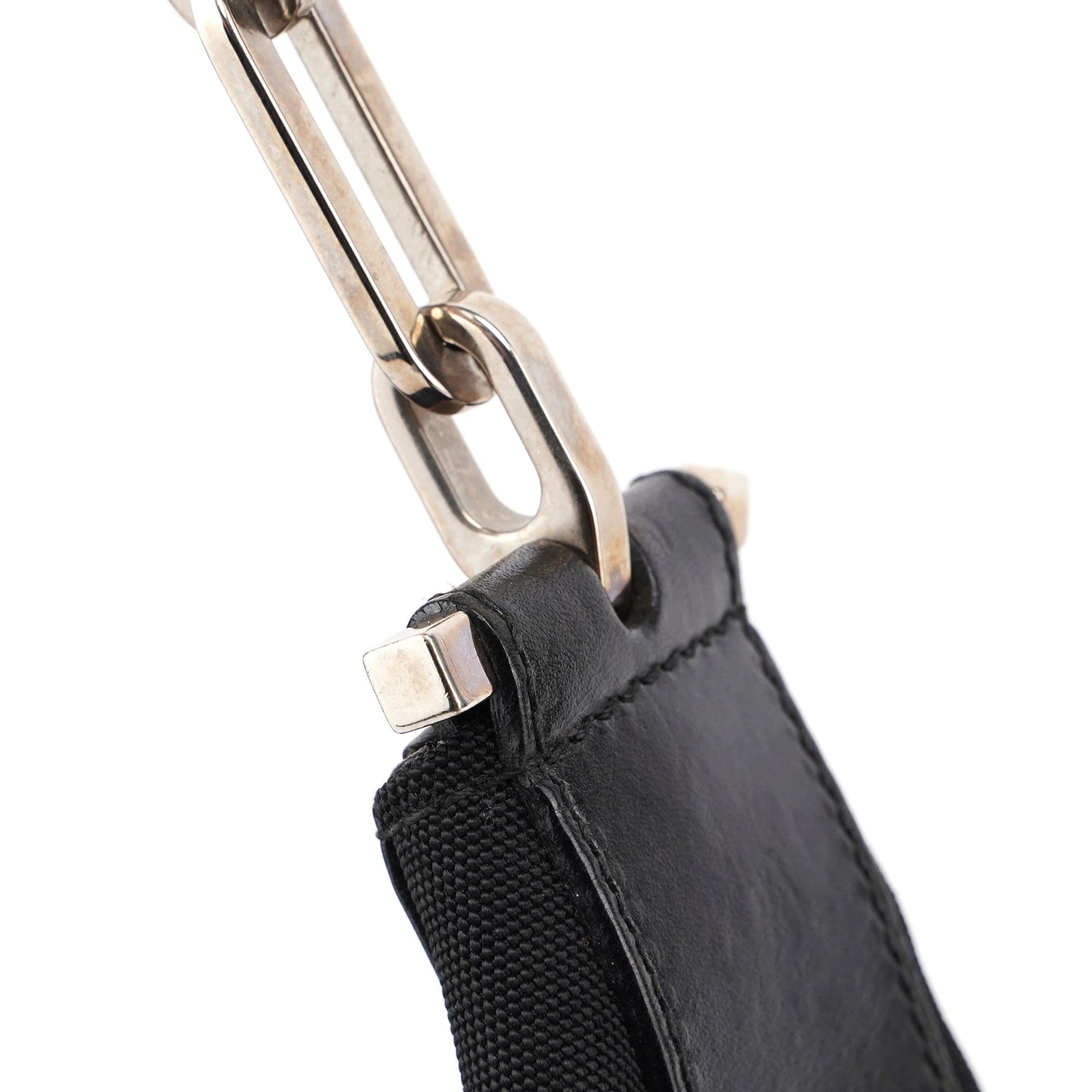 Black Canvas Chain Shoulder Bag