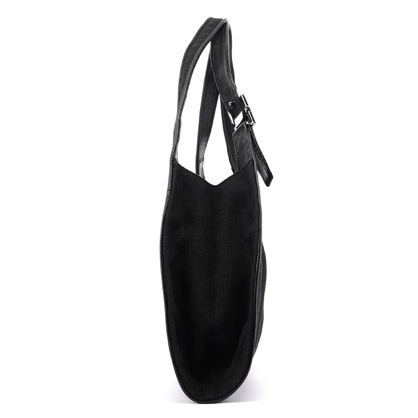Black Canvas Dual Handle Shoulder Bag