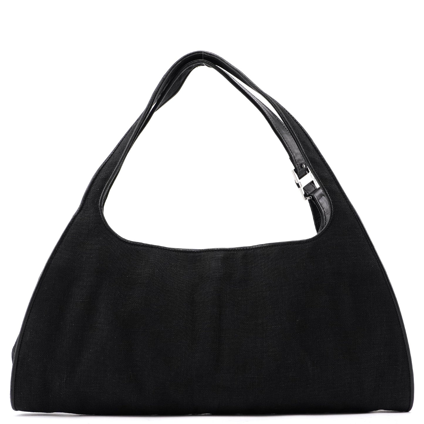 Black Canvas Dual Handle Shoulder Bag