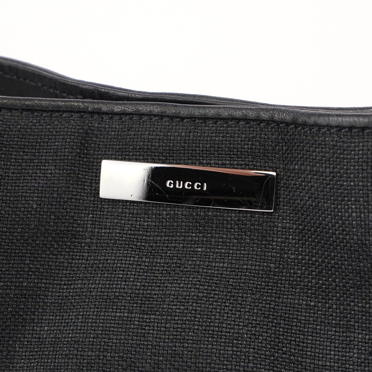 Black Canvas Dual Handle Shoulder Bag