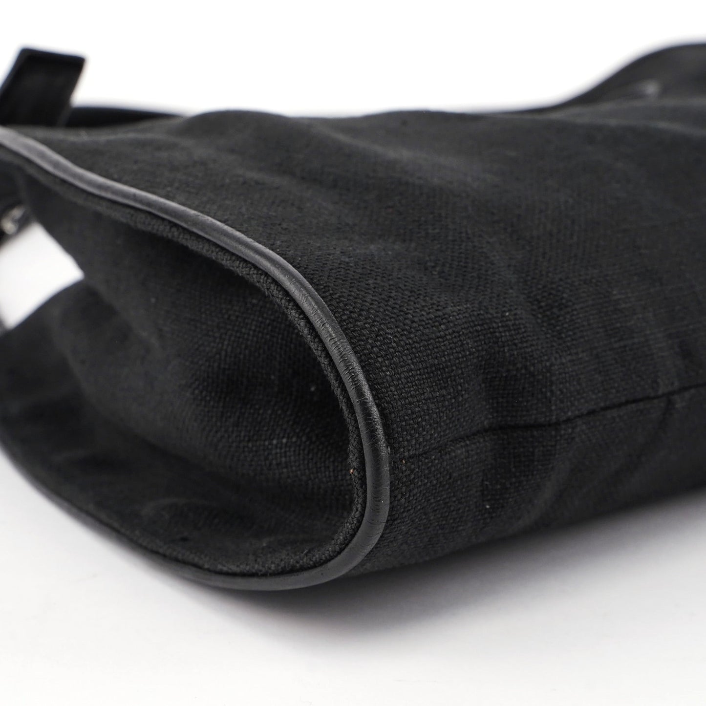 Black Canvas Dual Handle Shoulder Bag