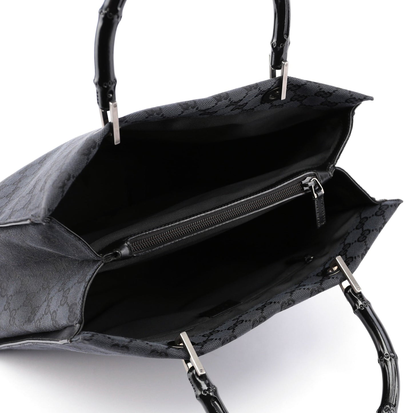 Black Canvas GG Bamboo Tote