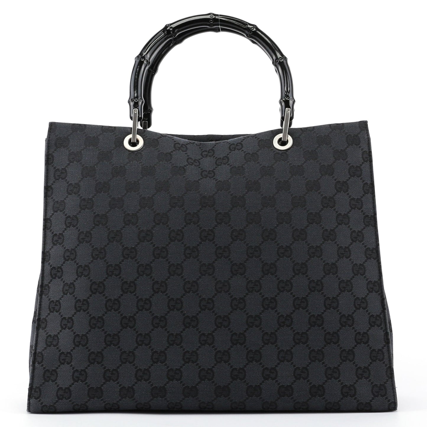 Black Canvas GG Bamboo Tote