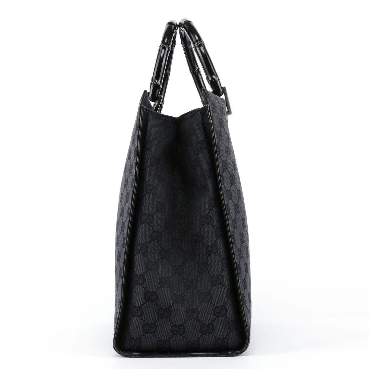 Black Canvas GG Bamboo Tote