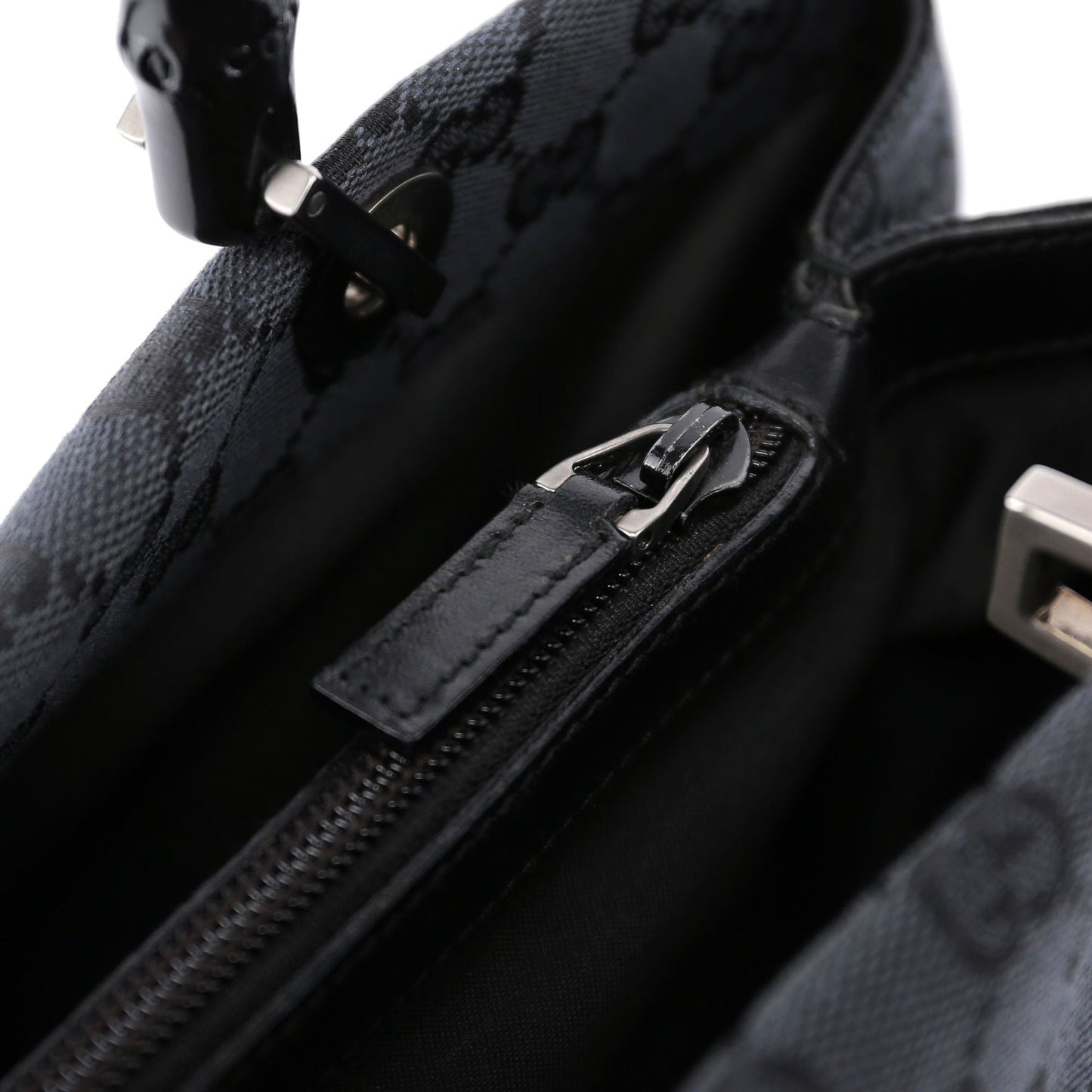 Black Canvas GG Bamboo Tote