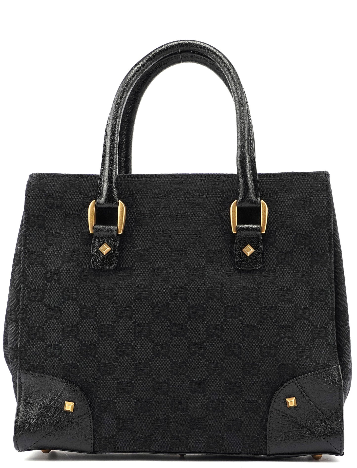Black Canvas GG Leather Tote