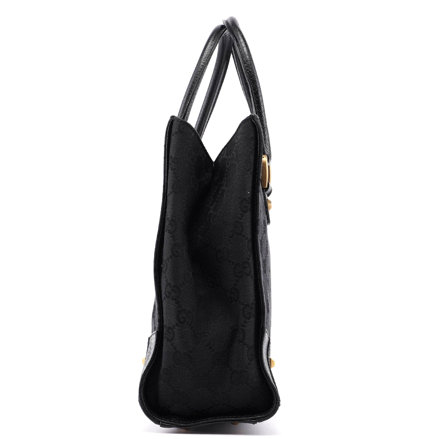 Black Canvas GG Leather Tote
