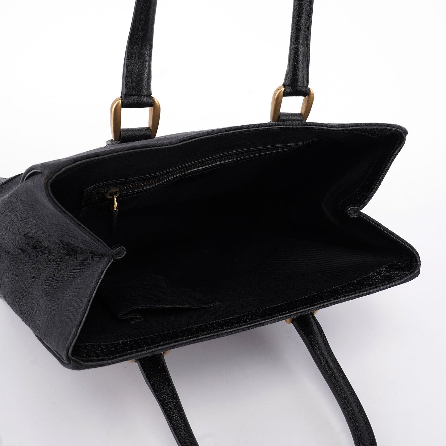 Black Canvas GG Leather Tote