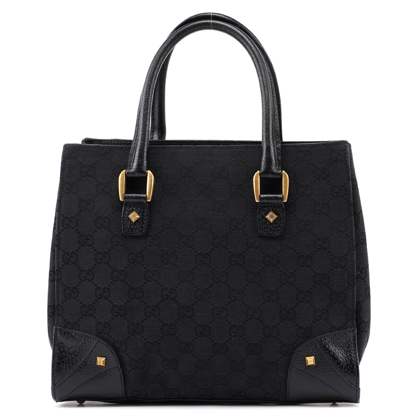 Black Canvas GG Leather Tote