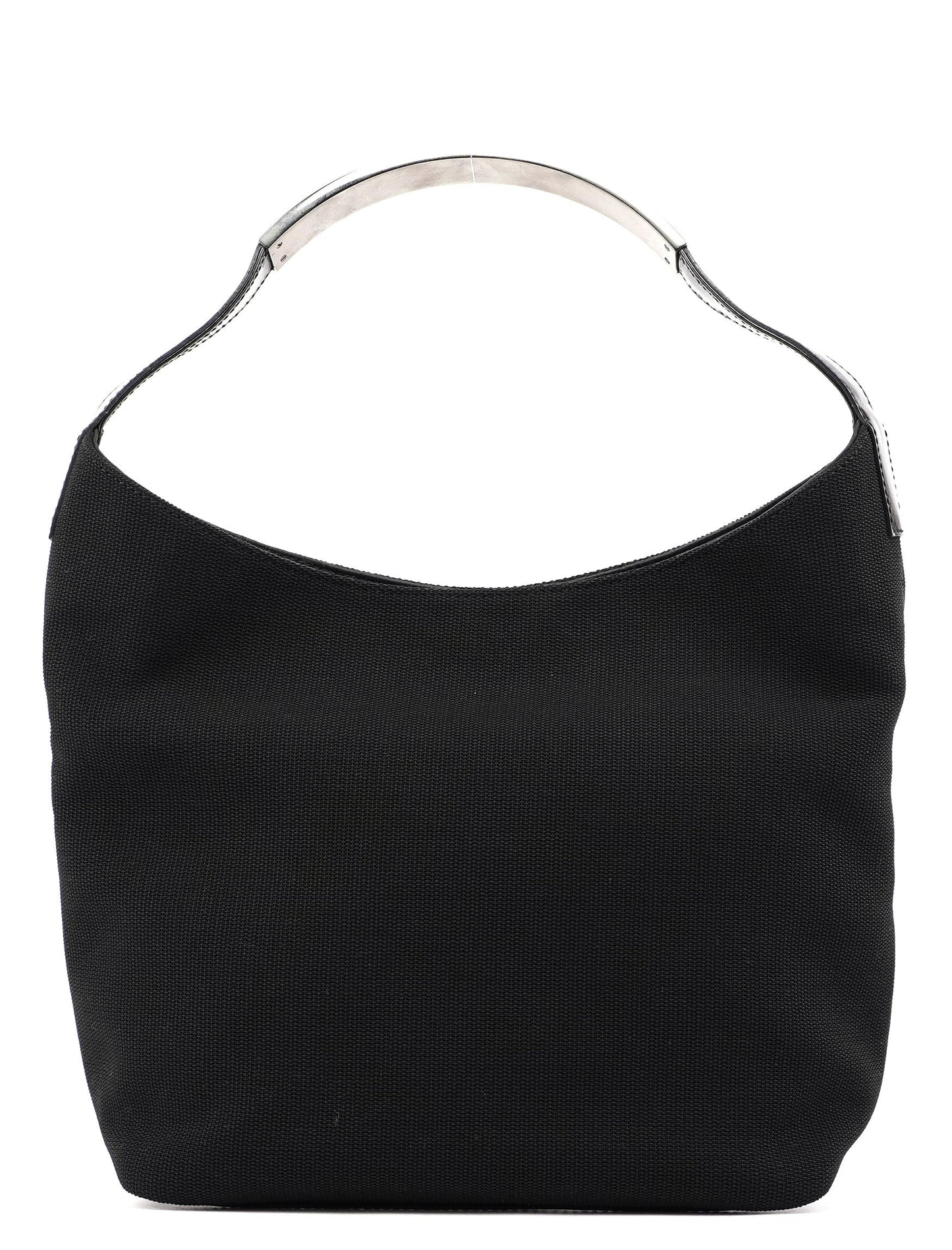 Black Canvas Hobo Shoulder Bag