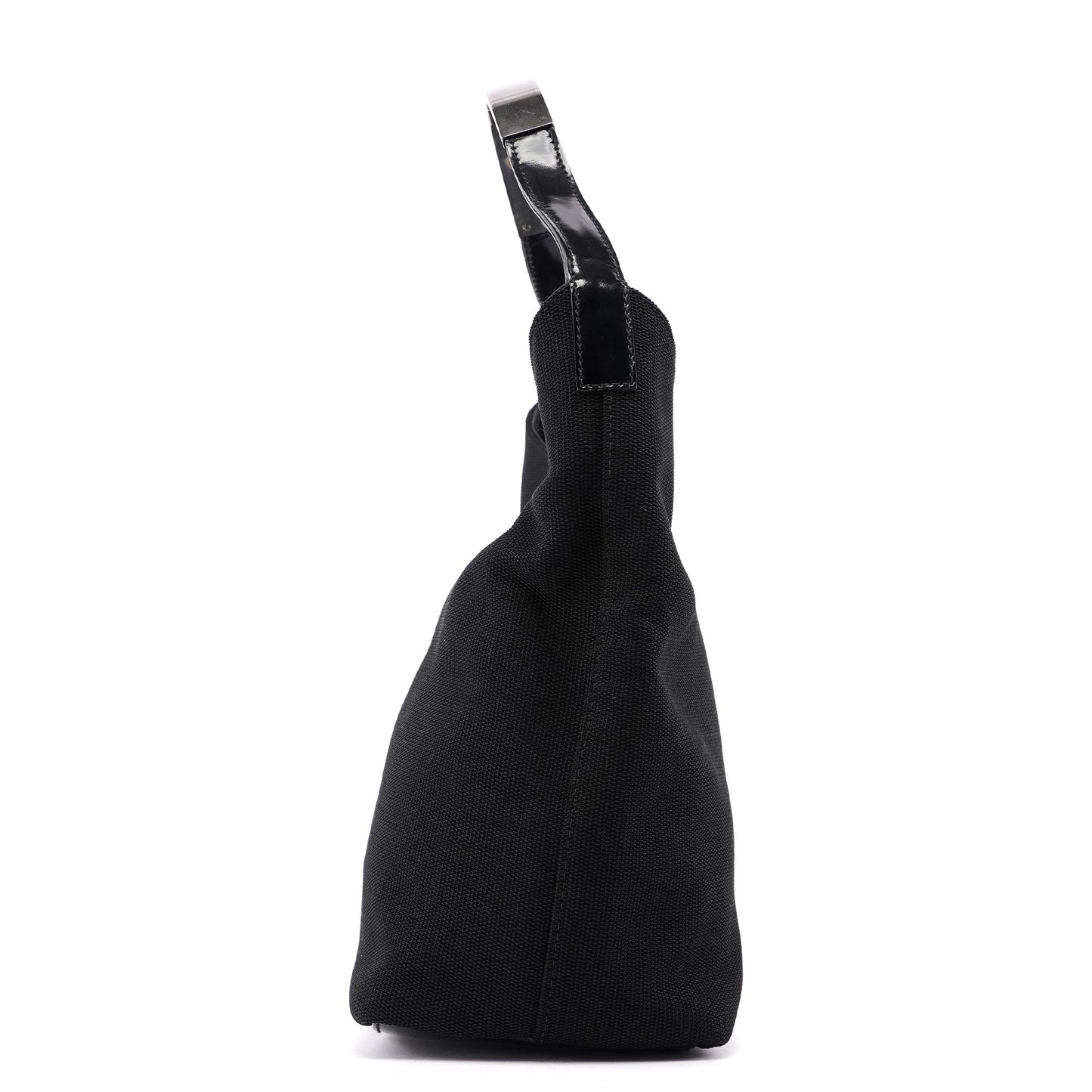 Black Canvas Hobo Shoulder Bag