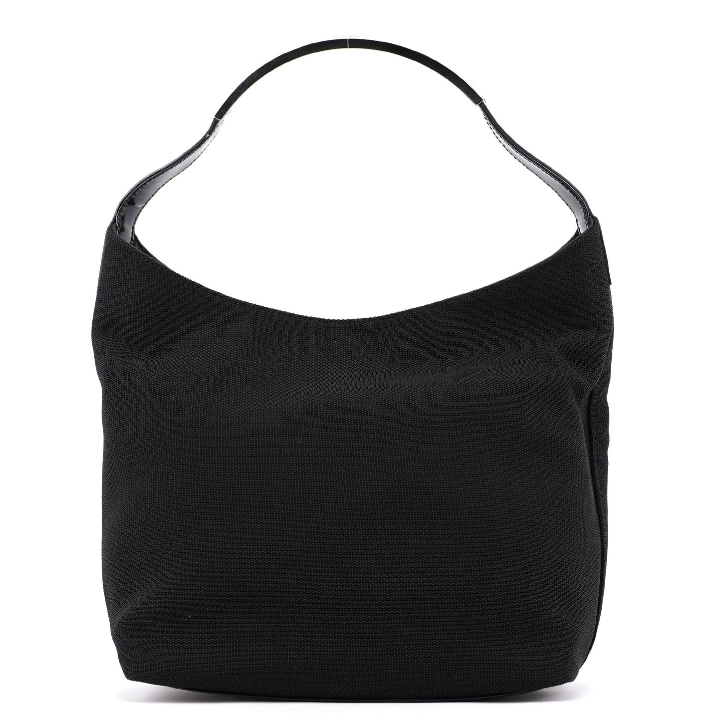 Black Canvas Hobo Shoulder Bag