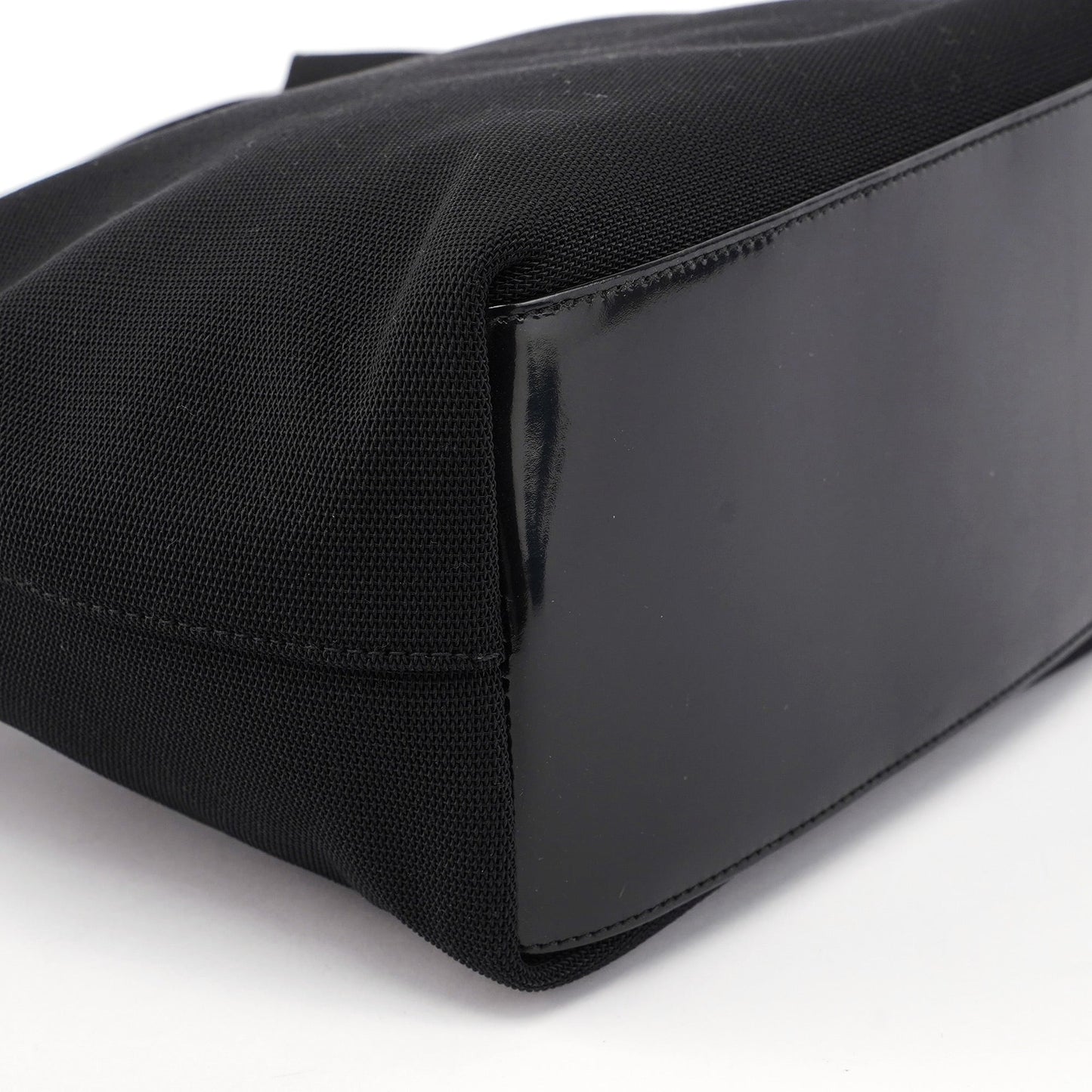 Black Canvas Hobo Shoulder Bag