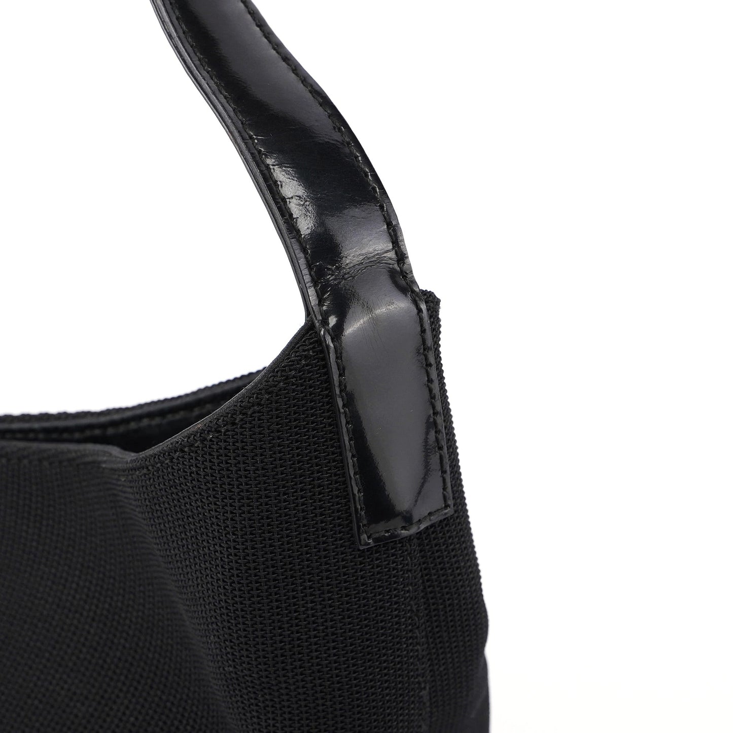 Black Canvas Hobo Shoulder Bag