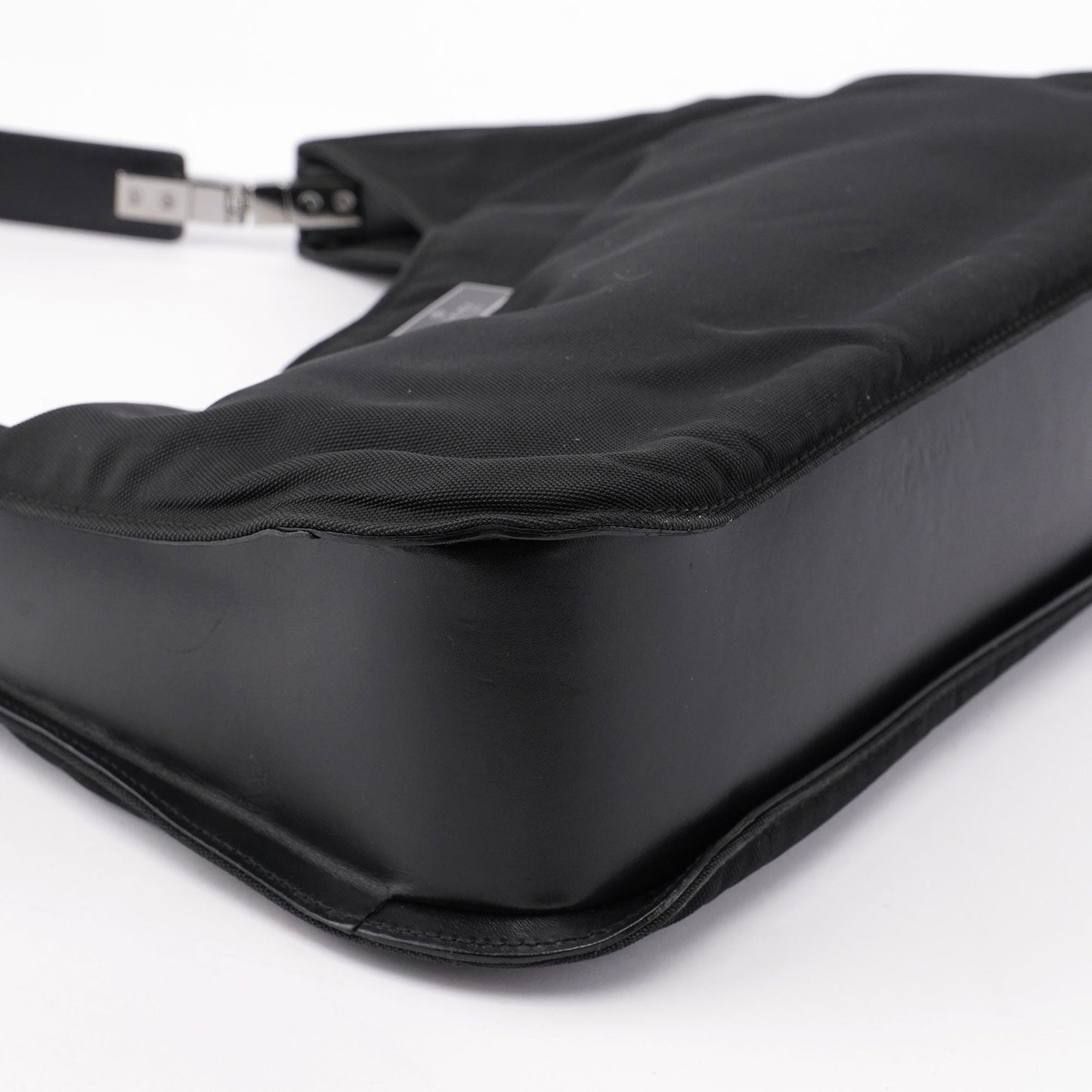 Black Canvas Hobo Shoulder Bag