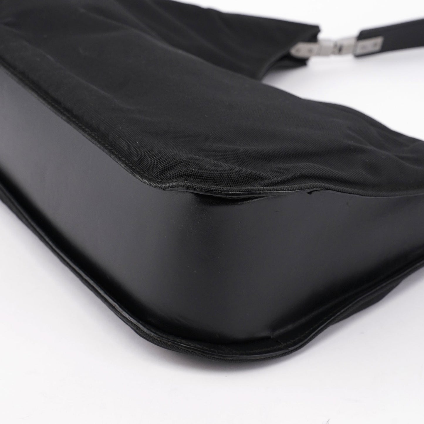 Black Canvas Hobo Shoulder Bag