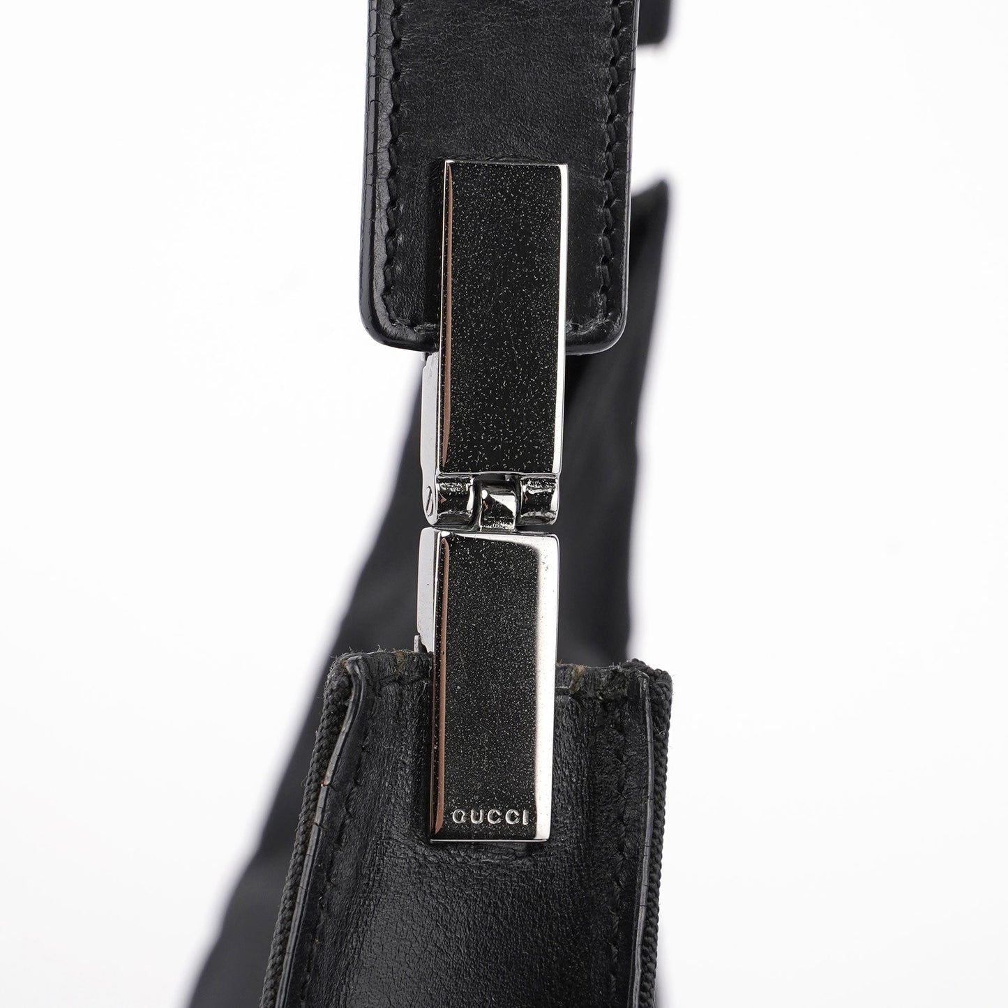 Black Canvas Hobo Shoulder Bag