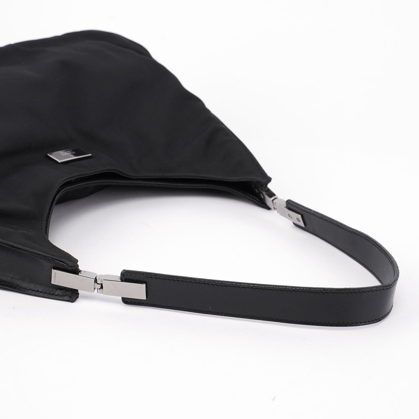 Black Canvas Hobo Shoulder Bag