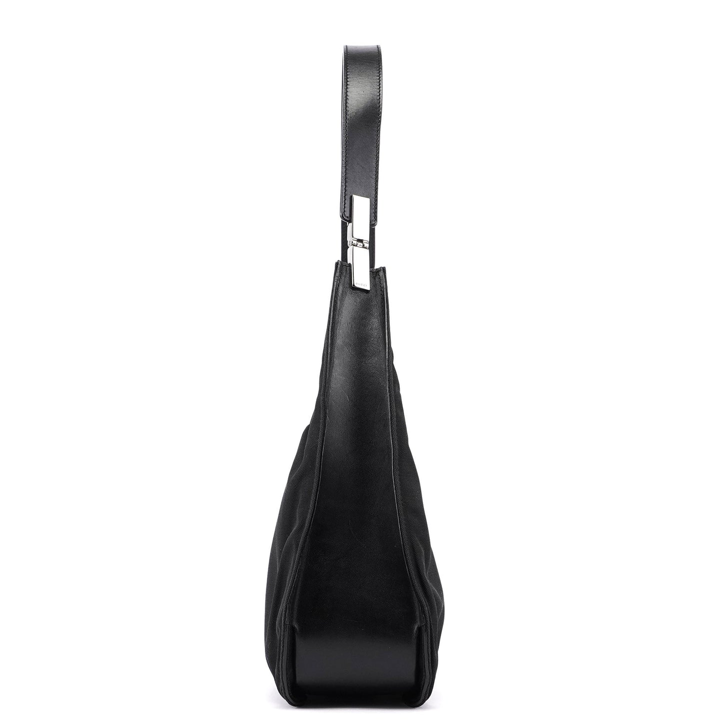Black Canvas Hobo Shoulder Bag