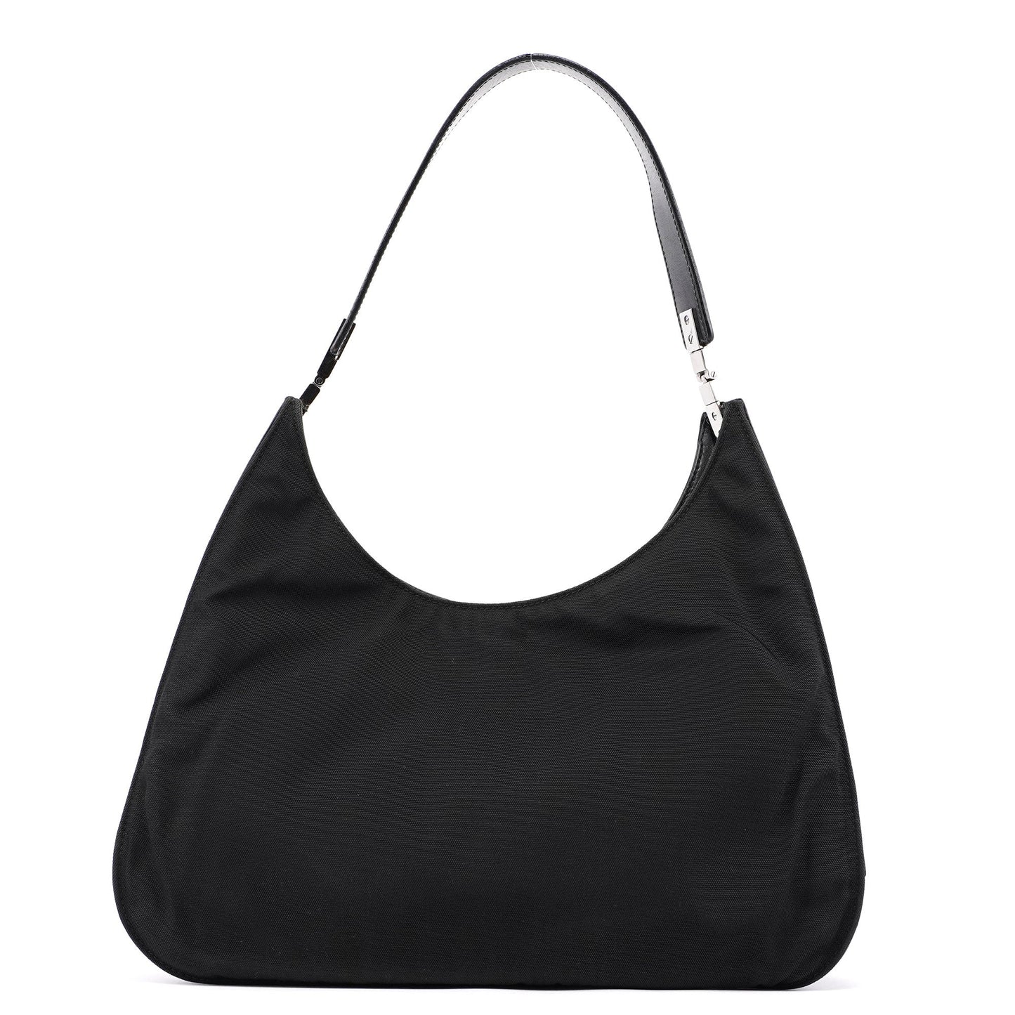 Black Canvas Hobo Shoulder Bag