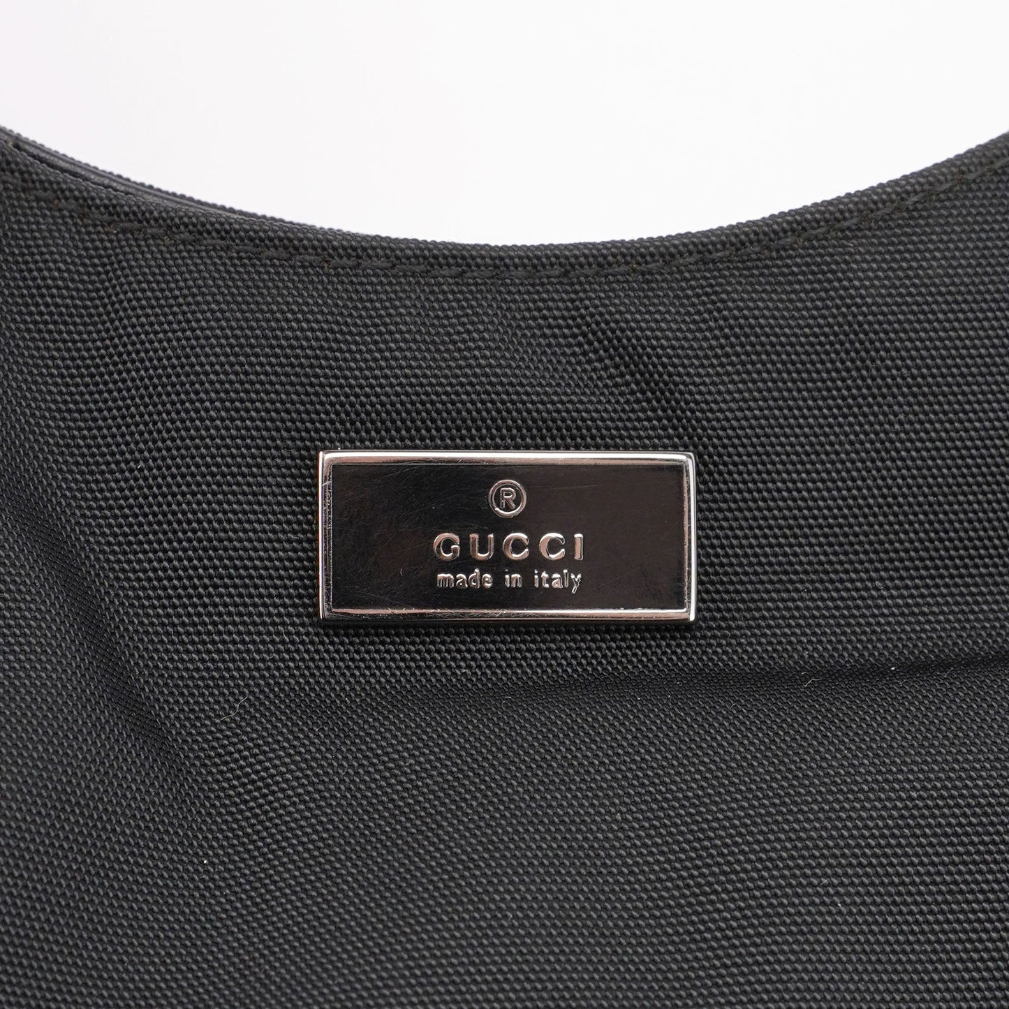 Black Canvas Hobo Shoulder Bag