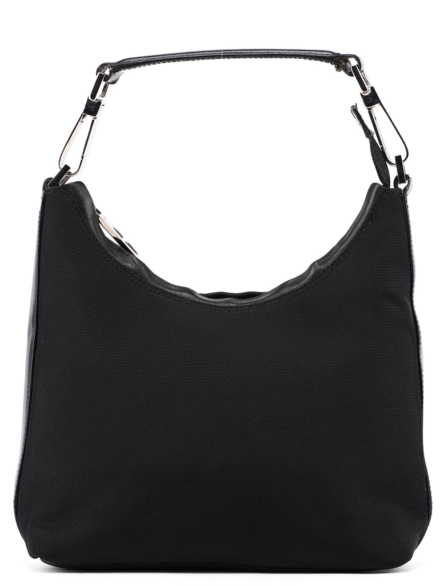 Black Canvas Hobo Shoulder Bag