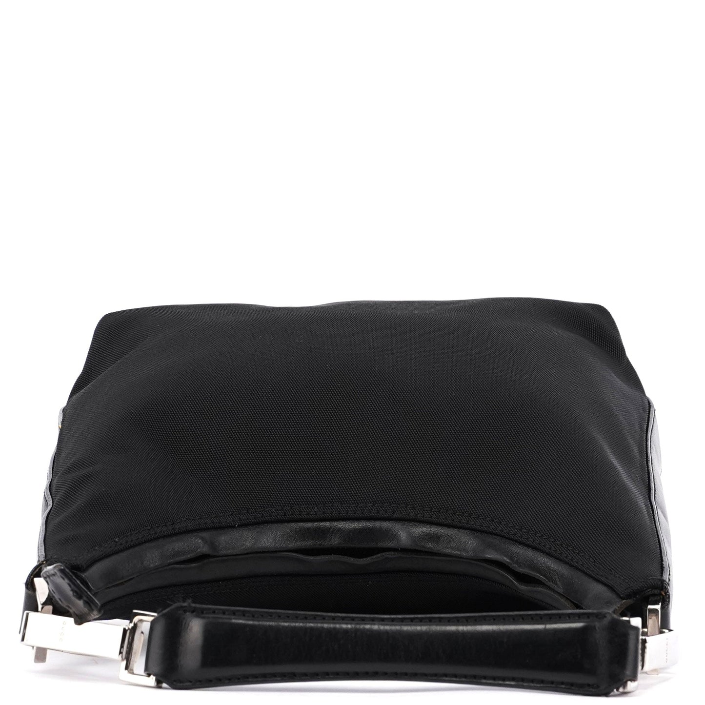 Black Canvas Hobo Shoulder Bag