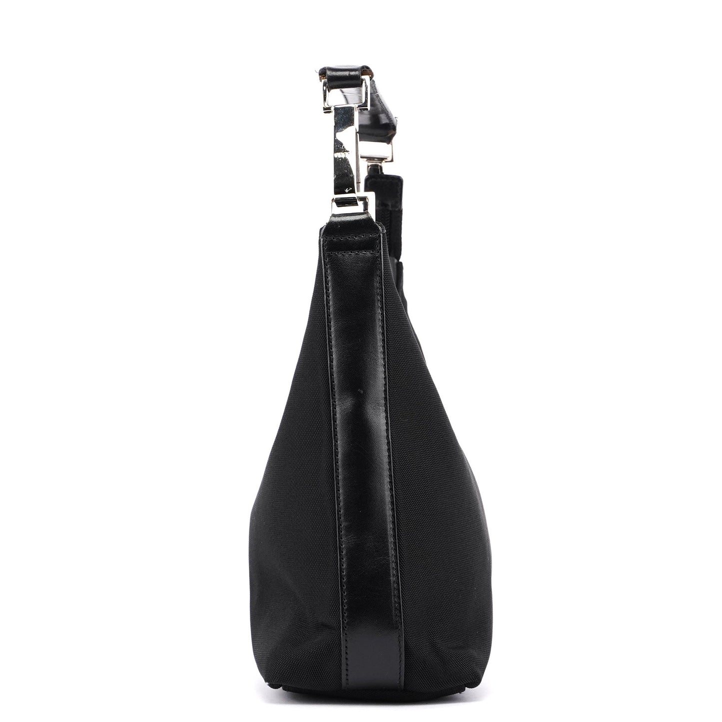 Black Canvas Hobo Shoulder Bag