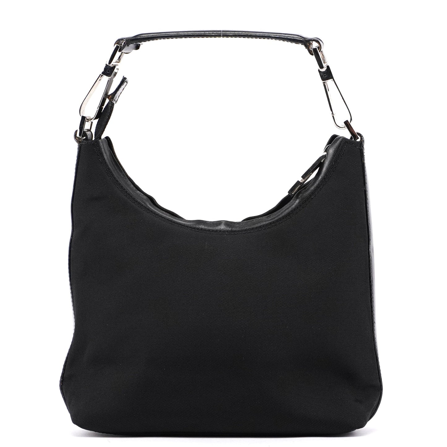 Black Canvas Hobo Shoulder Bag