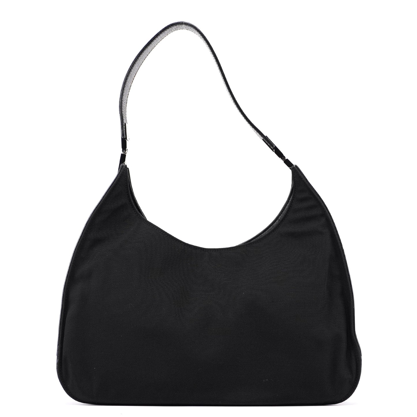 Black Canvas Hobo Shoulder Bag