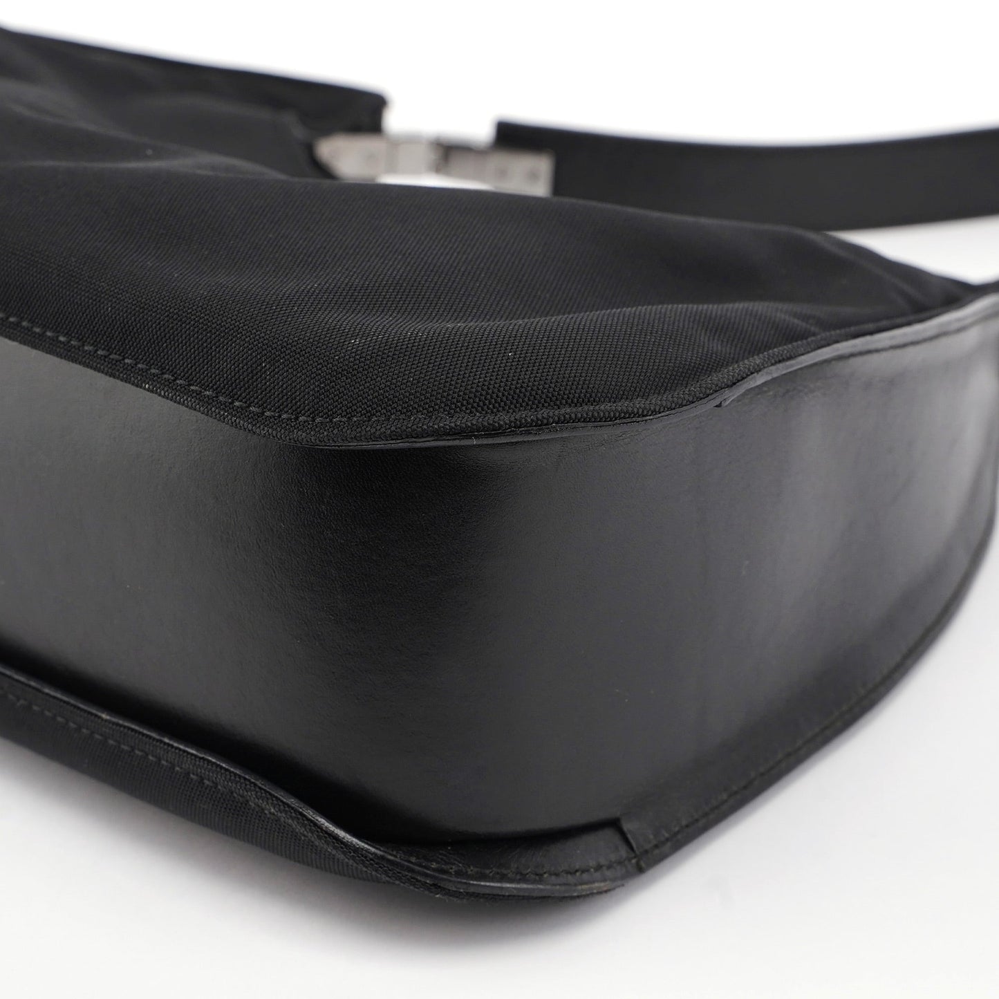 Black Canvas Hobo Shoulder Bag