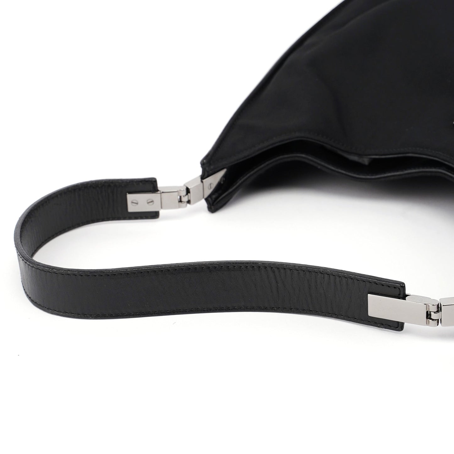 Black Canvas Hobo Shoulder Bag