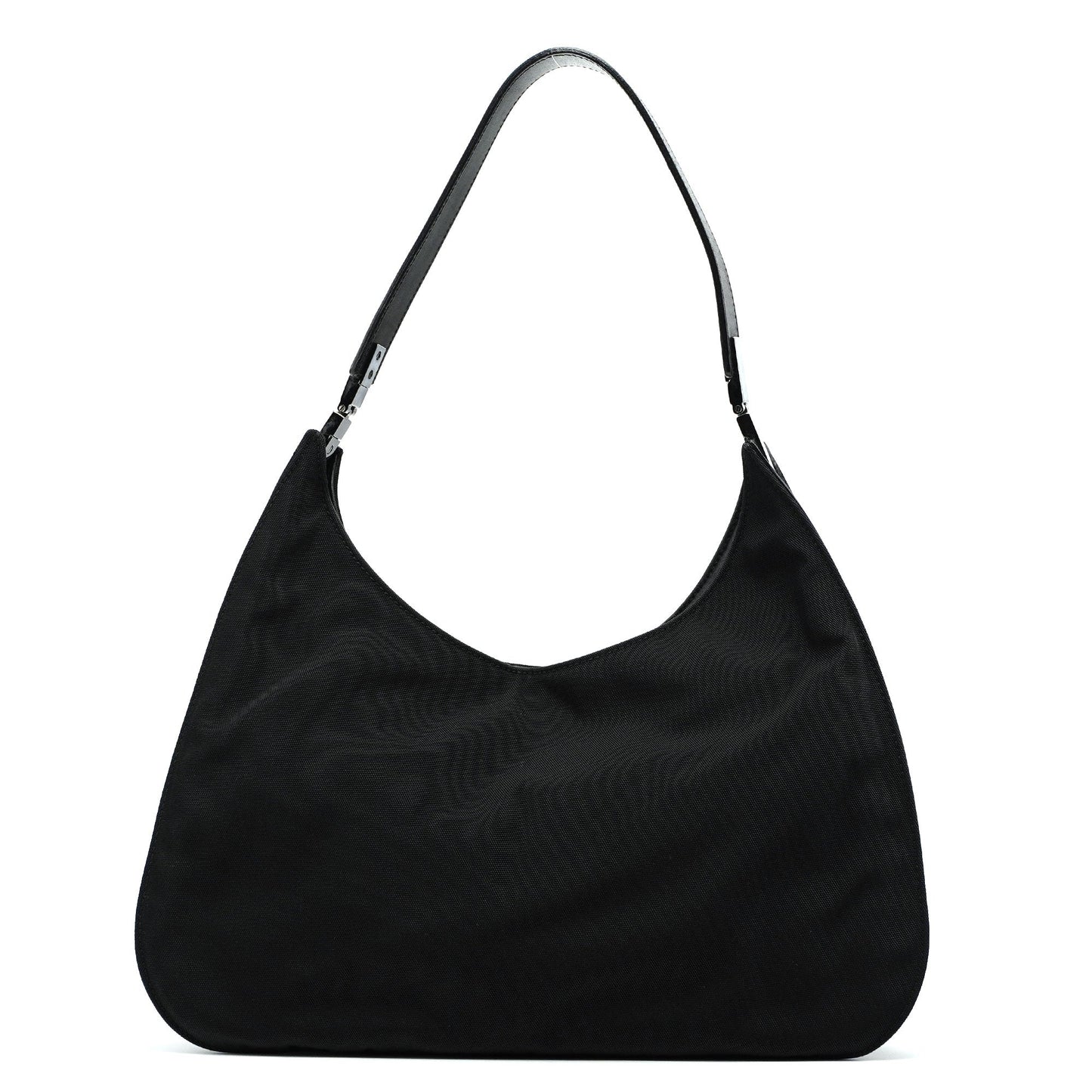 Black Canvas Hobo Shoulder Bag