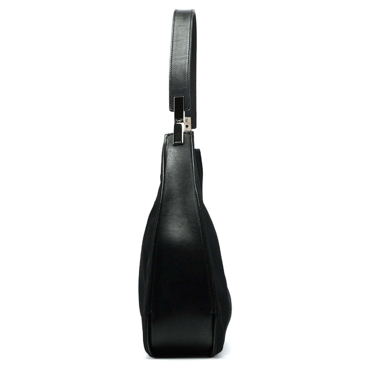 Black Canvas Hobo Shoulder Bag