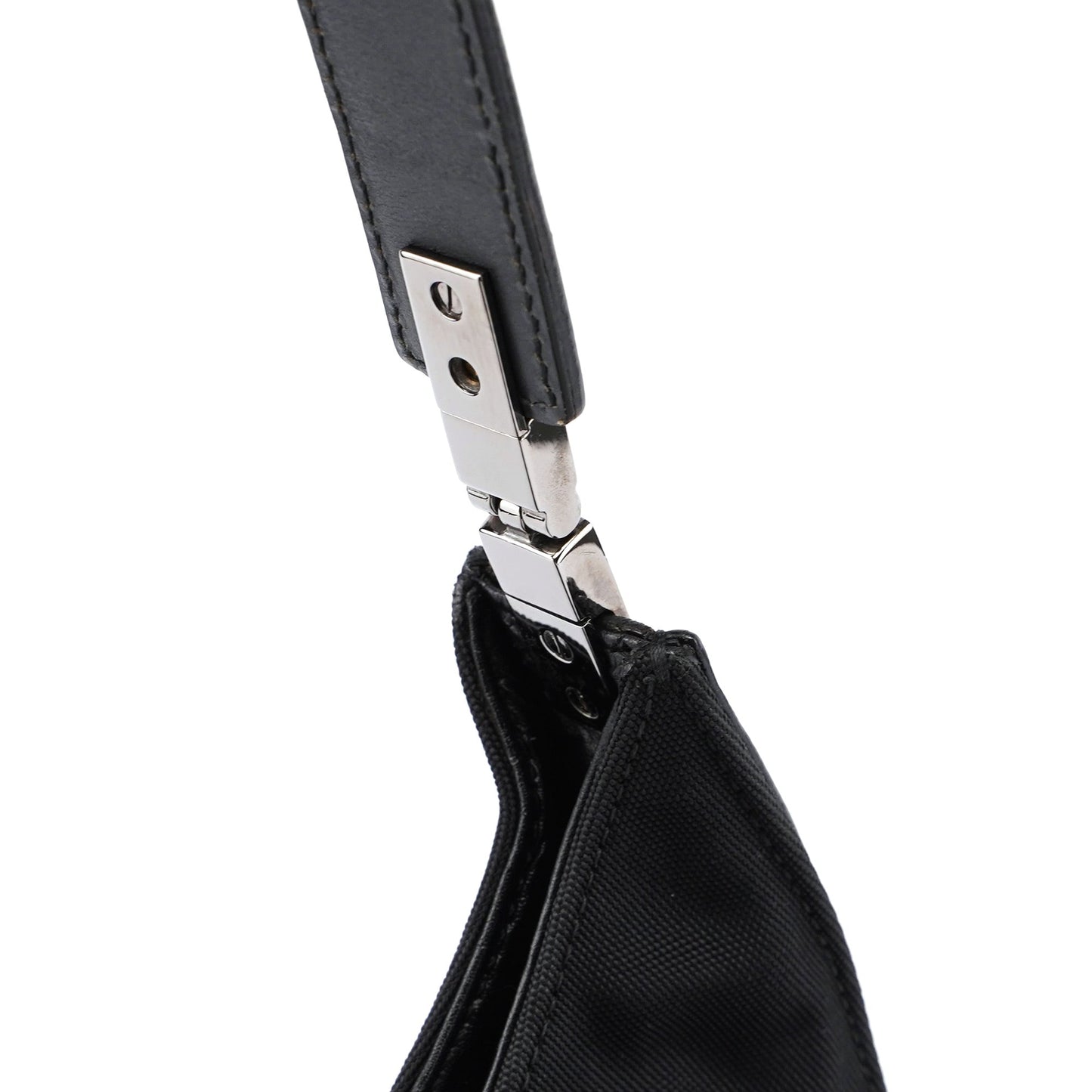 Black Canvas Hobo Shoulder Bag