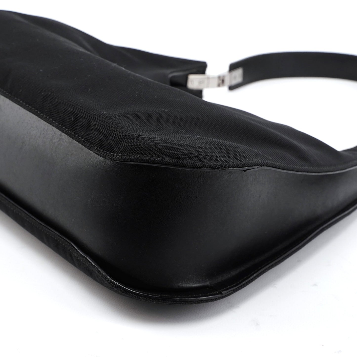 Black Canvas Hobo Shoulder Bag