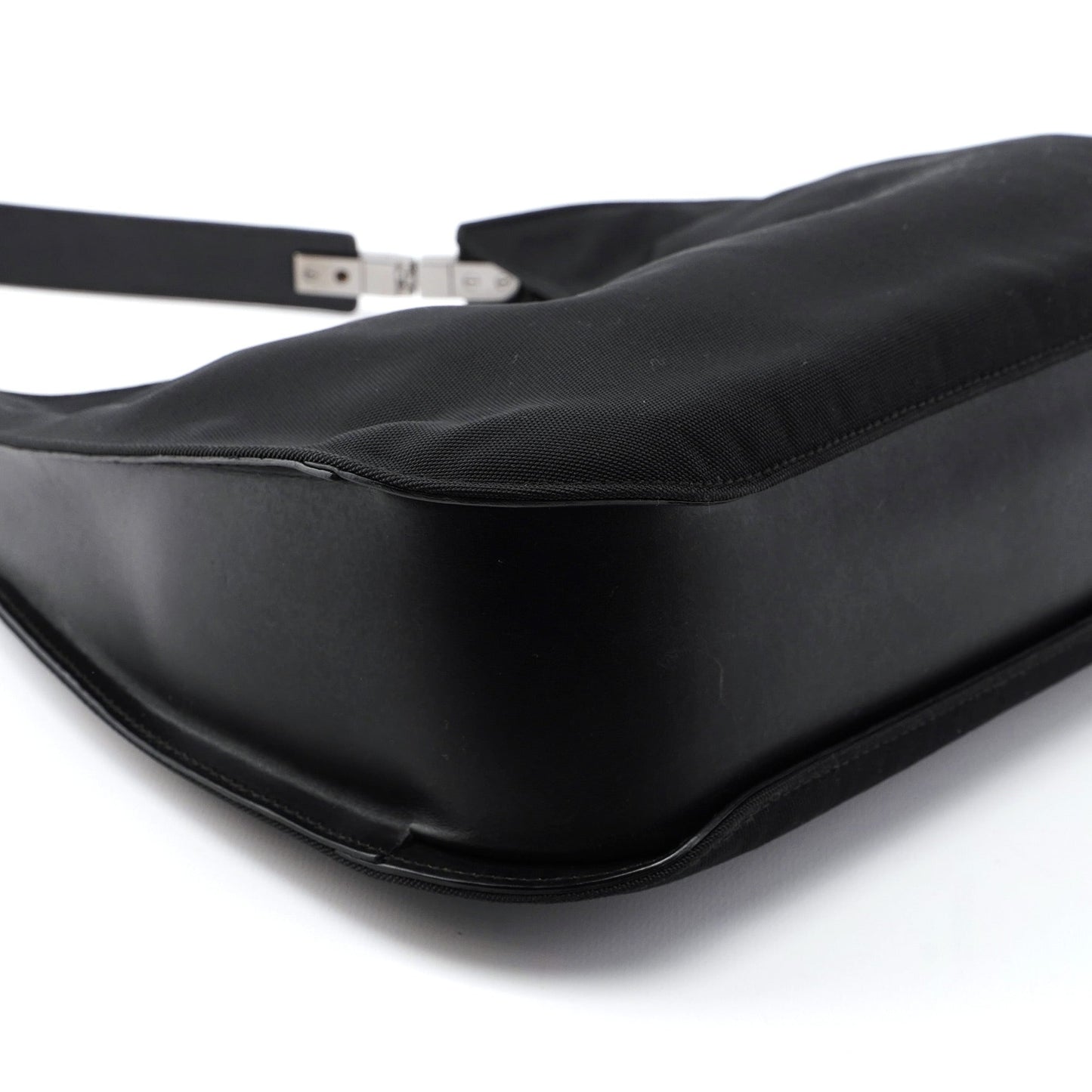 Black Canvas Hobo Shoulder Bag