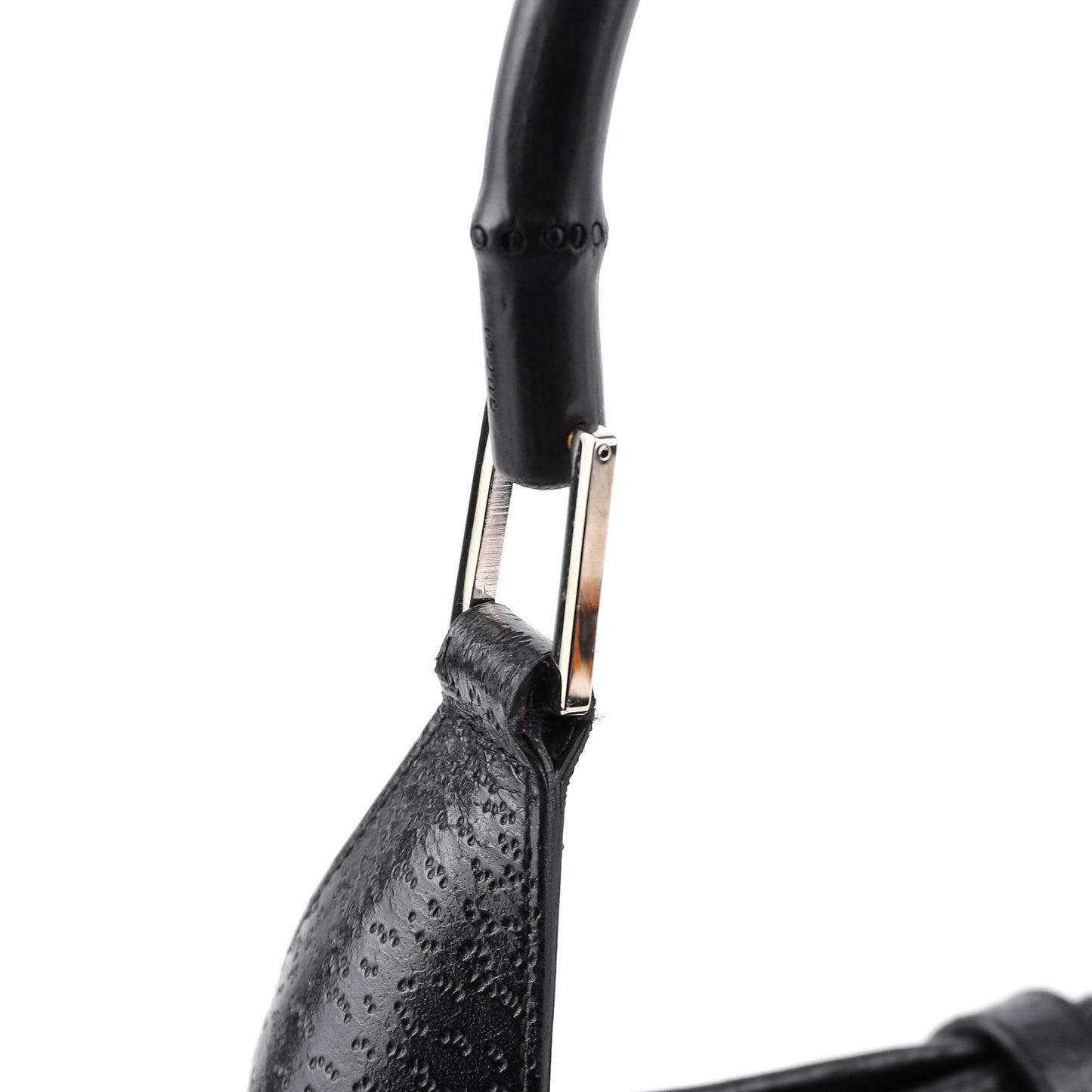 Black Canvas Jackie Bamboo Shoulder Bag