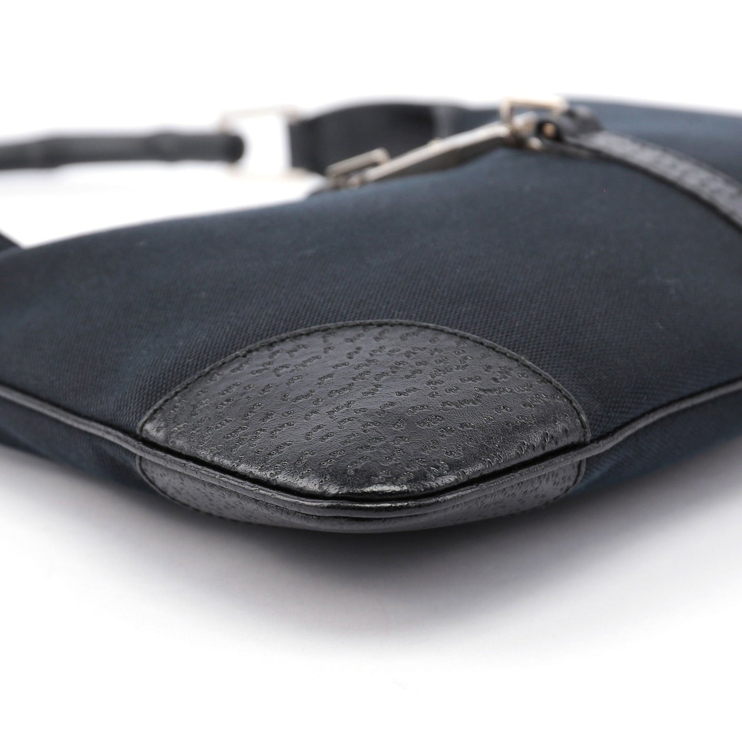 Black Canvas Jackie Bamboo Shoulder Bag