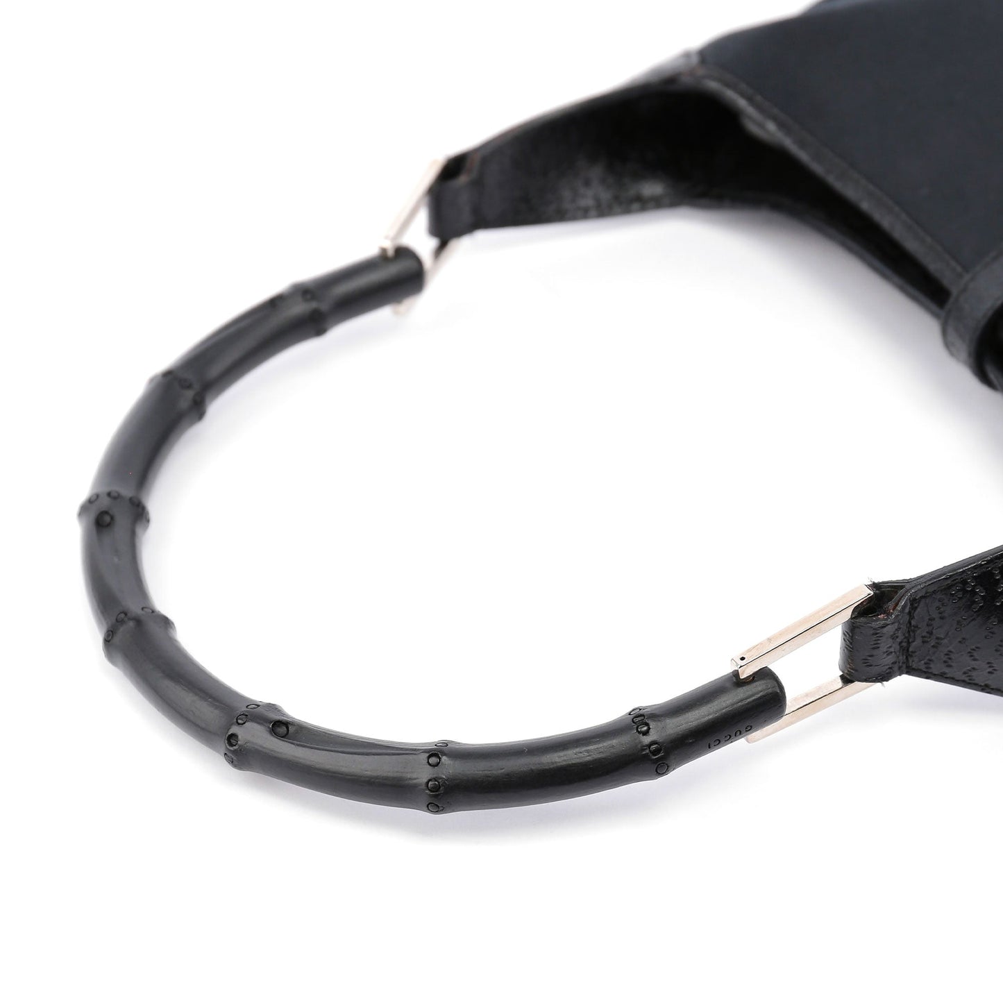 Black Canvas Jackie Bamboo Shoulder Bag