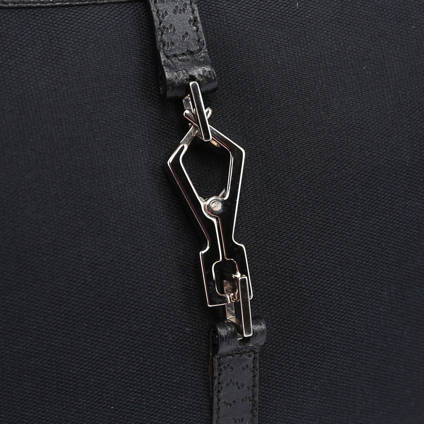 Black Canvas Jackie Bamboo Shoulder Bag