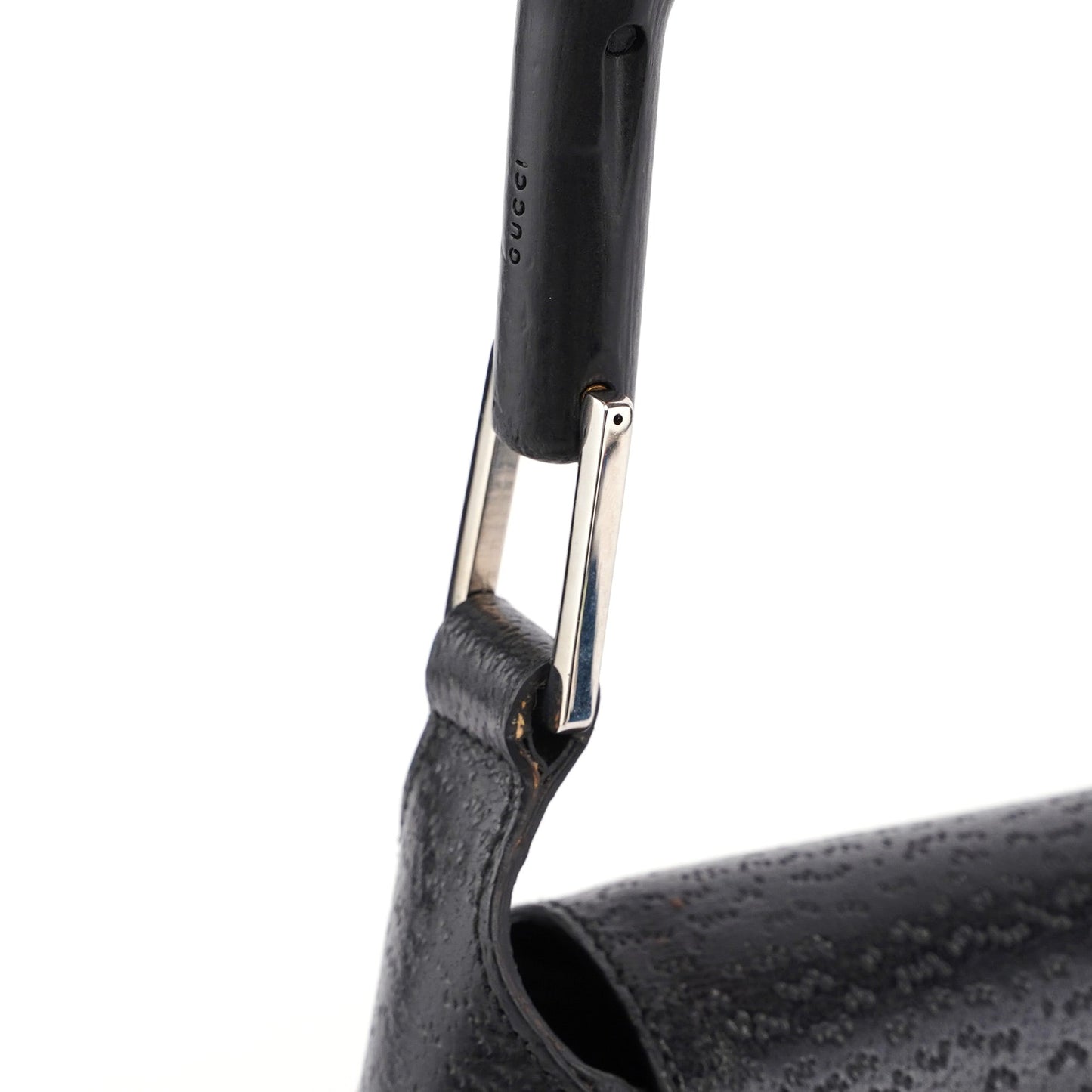 Black Canvas Jackie Bamboo Shoulder Bag