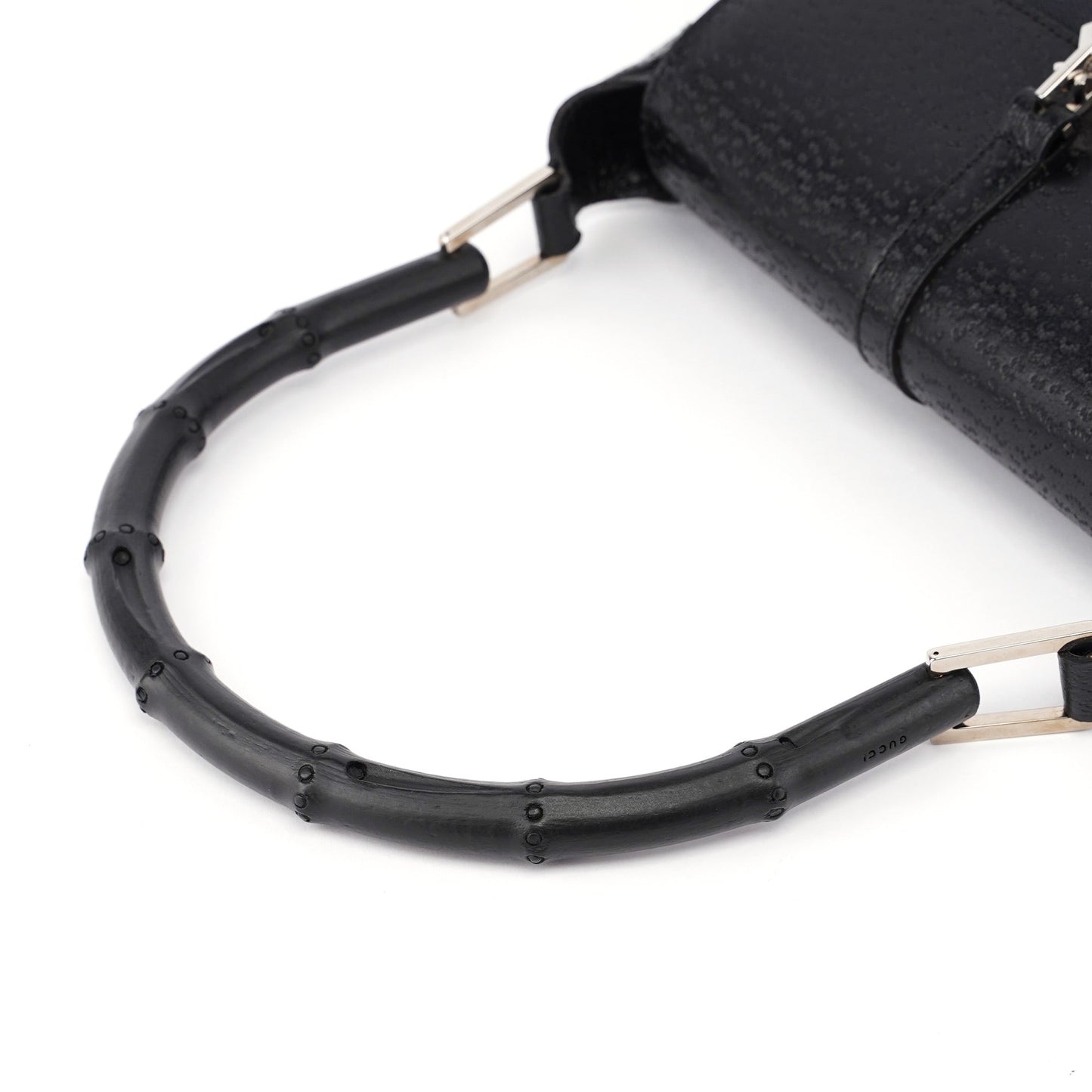 Black Canvas Jackie Bamboo Shoulder Bag