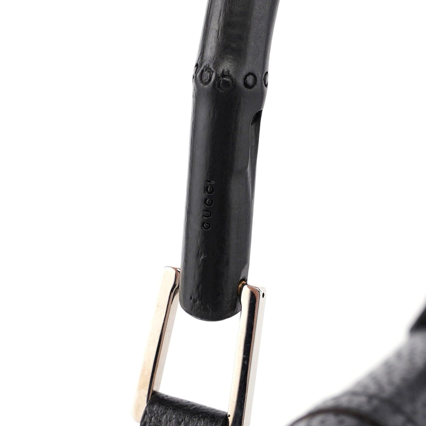 Black Canvas Jackie Bamboo Shoulder Bag