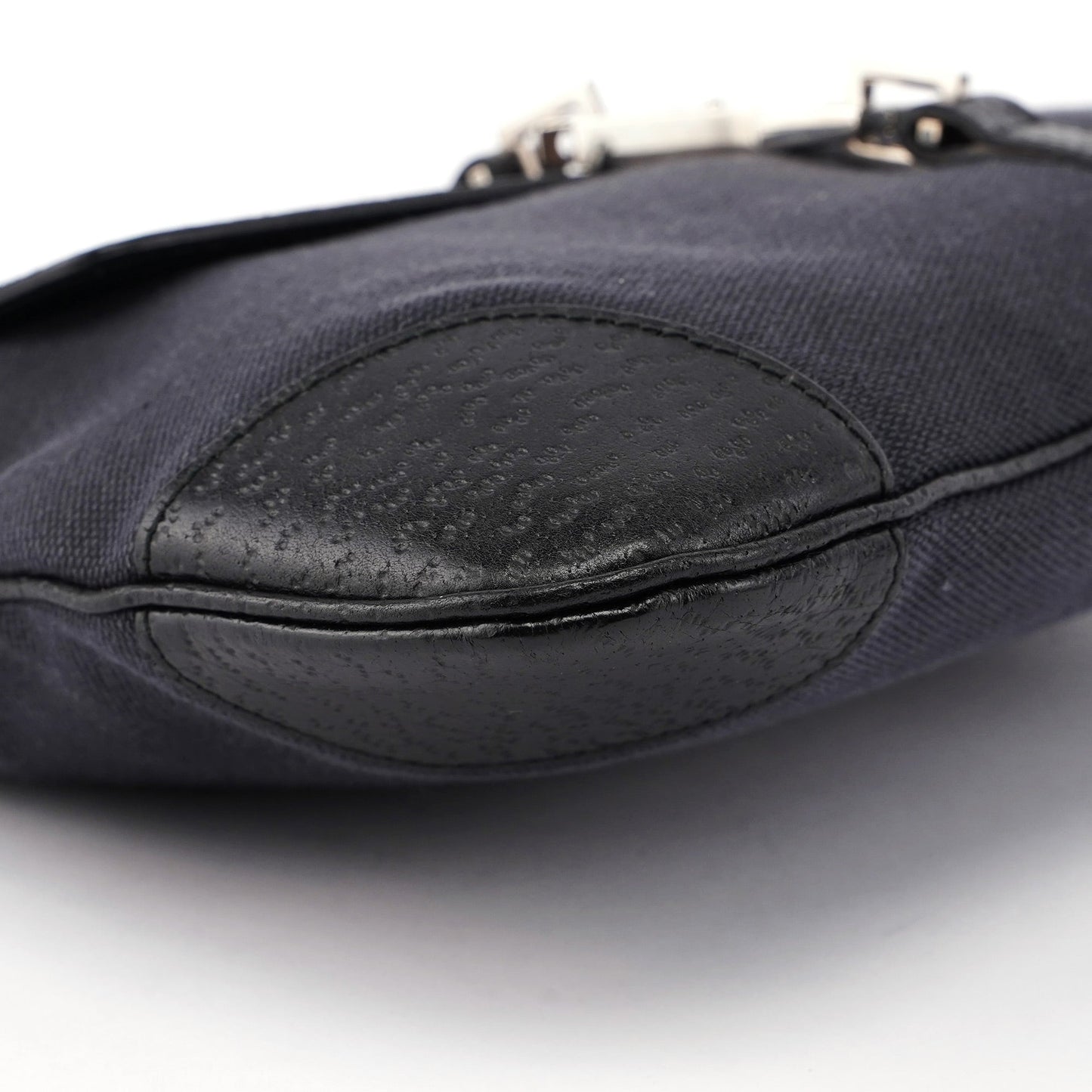 Black Canvas Jackie Bamboo Shoulder Bag