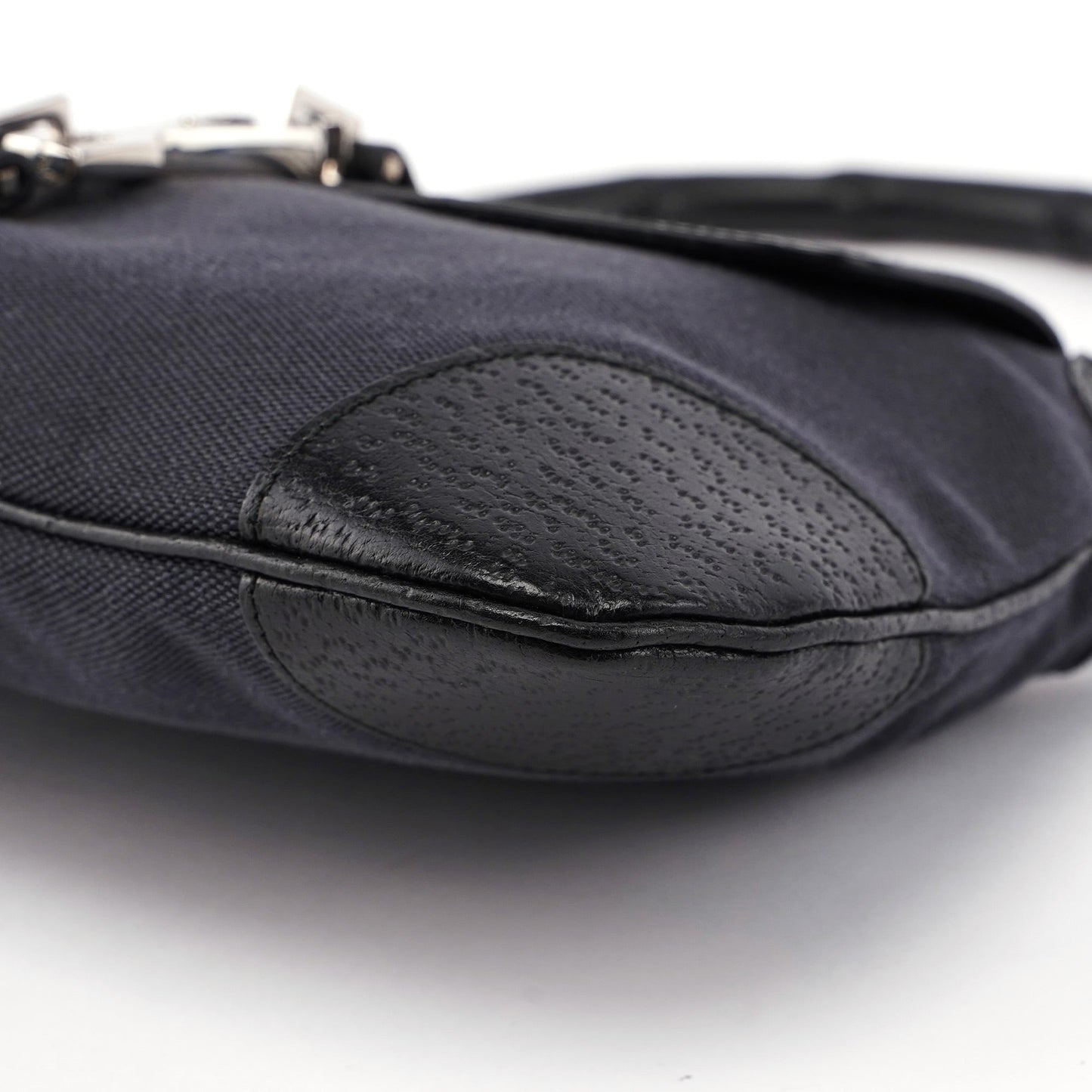 Black Canvas Jackie Bamboo Shoulder Bag