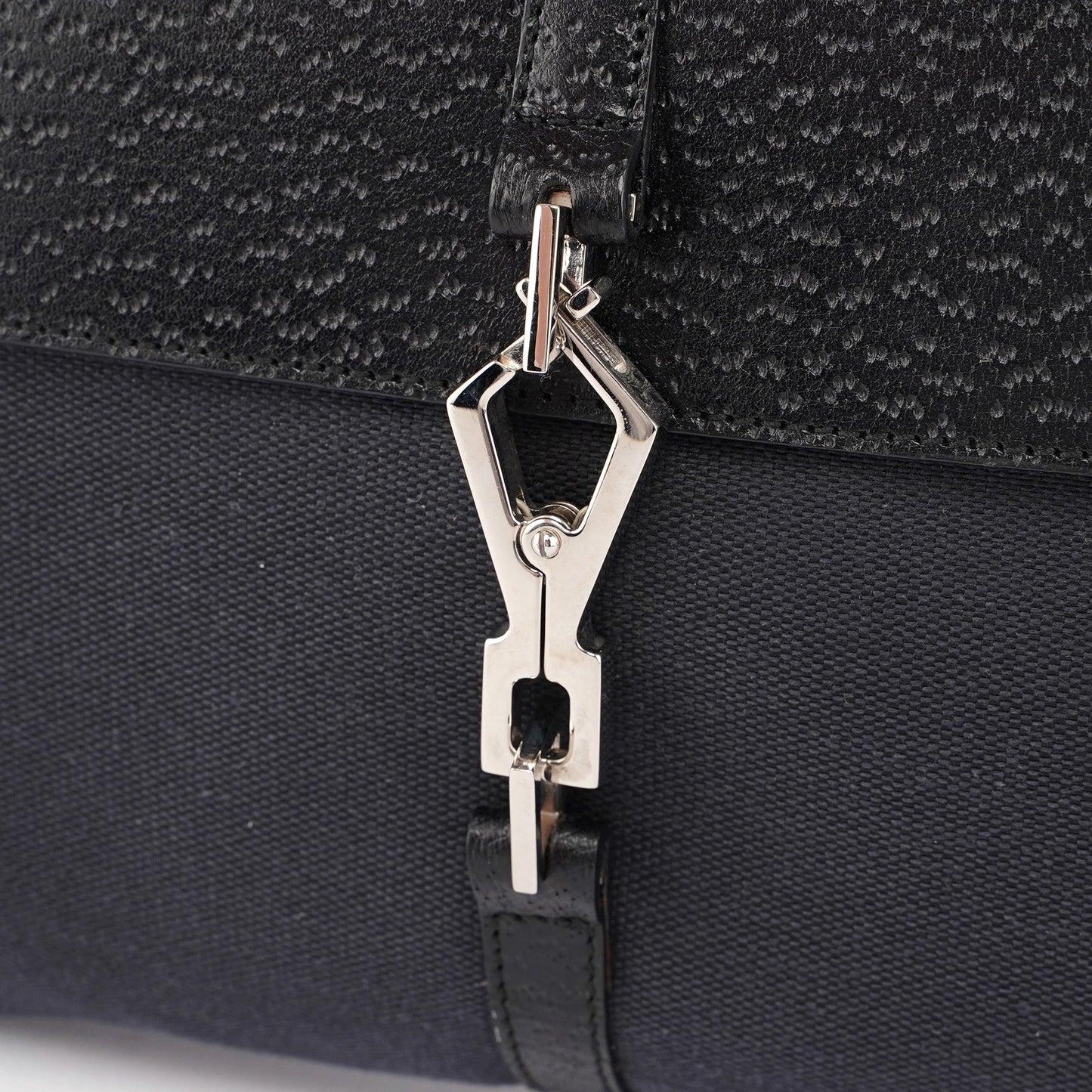 Black Canvas Jackie Bamboo Shoulder Bag